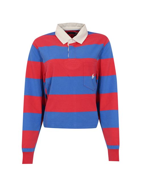 Polo a manica lunga in cotone Red/Blue POLO RALPH LAUREN | 211971746501